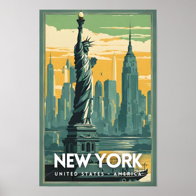 New York Statue of Liberty Nostalgic Poster (Front)