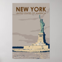New York Statue of Liberty Retro