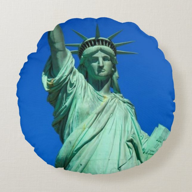 New-York, Statue of Liberty Round Cushion (Front)