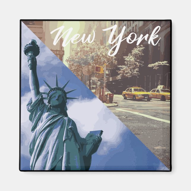 New York Statue of Liberty Taxi Magnet (Front)