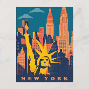 New York, Statue Of Liberty, Travel Postcard