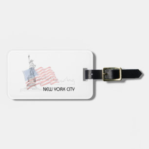 New York - Statue of Liberty USA Flag Luggage Tag
