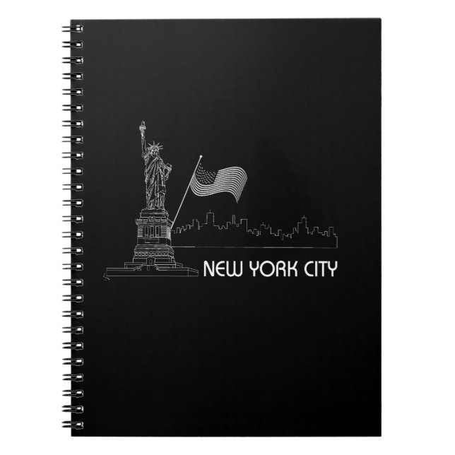 New York - Statue of Liberty USA Flag Notebook (Front)
