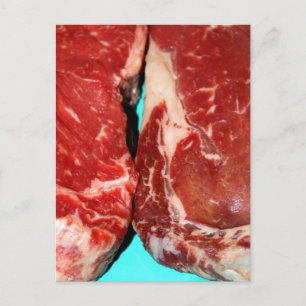 New York Steak Raw Postcard