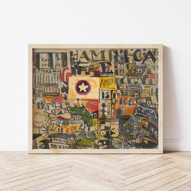 New York Street Scene | Joaquín Torres-García Poster (Creator Uploaded)