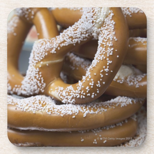 New York street vendor's huge pretzels for sale Coaster (Front)