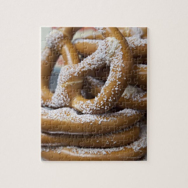 New York street vendor's huge pretzels for sale Jigsaw Puzzle (Vertical)