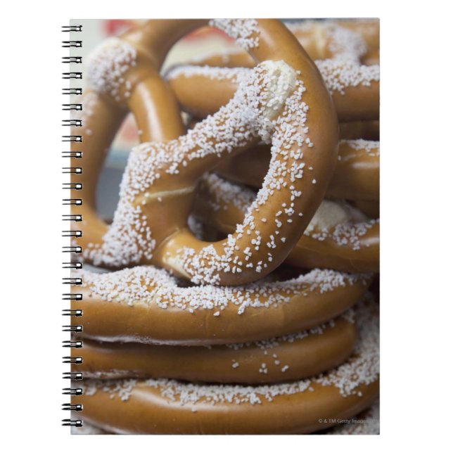 New York street vendor's huge pretzels for sale Notebook (Front)