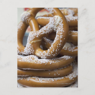 New York street vendor's huge pretzels for sale Postcard