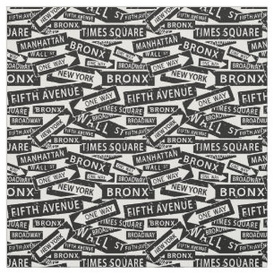 New York Streets, Black and White NYC Pattern Fabric