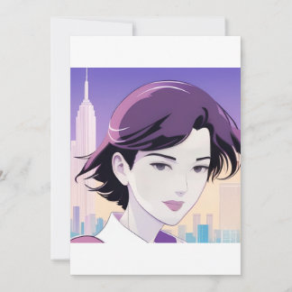 New York Style Beauty Woman Invitation