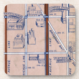 NEW YORK SUBWAY MAP, 1940 2 COASTER