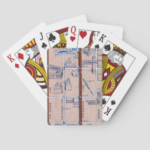 NEW YORK SUBWAY MAP, 1940 2 PLAYING CARDS