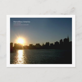 New York Sunset Postcard