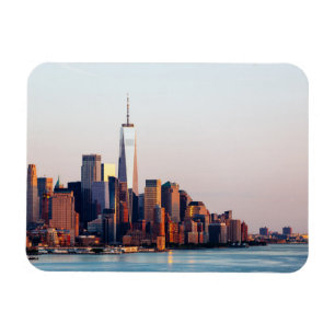 New York Sunset Skyline View of World Trade Centre Magnet