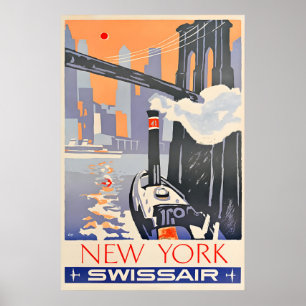 New York - Swissair - Travel Poster