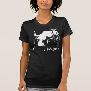 New York T-shirt Women's NY Bull Souvenir Top