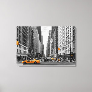 New York Taxi Urban City Colour Pop Photography Canvas Print