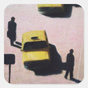 New York Taxis 1990 Square Sticker