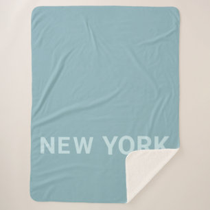 New York Text Sherpa Blanket