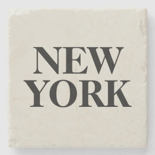 New York Text  Stone Coaster