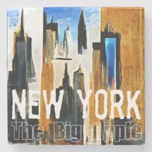 New York The Big Apple Abstract Painting T-Shirt Stone Coaster