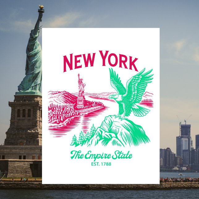 New York The Empire State Est. 1788 Bald Eagle Postcard (New York)
