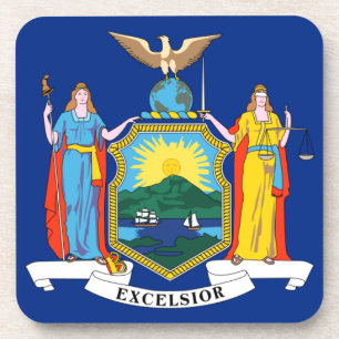 New York The Empire State Flag Coat of Arms Coaster
