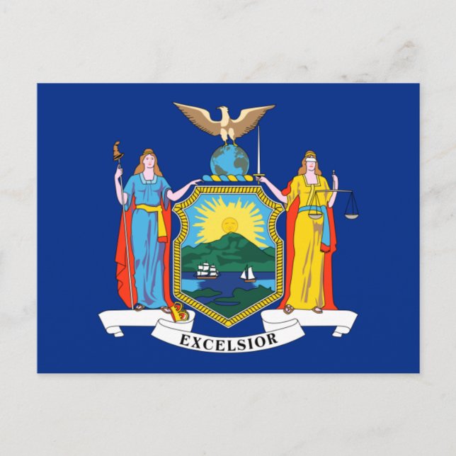 New York: The Empire State, Home Big Apple Flag Postcard (Front)