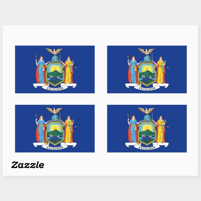 New York: The Empire State, Home Big Apple Flag Rectangular Sticker (Sheet)