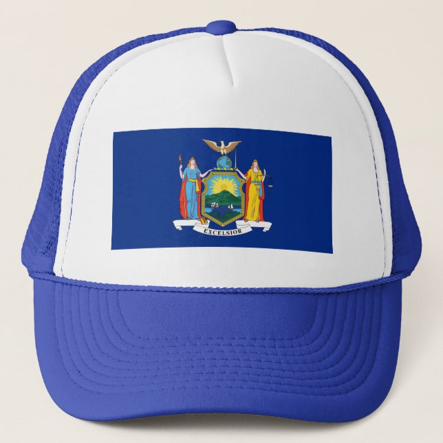 New York: The Empire State, Home Big Apple Flag Trucker Hat (Front)