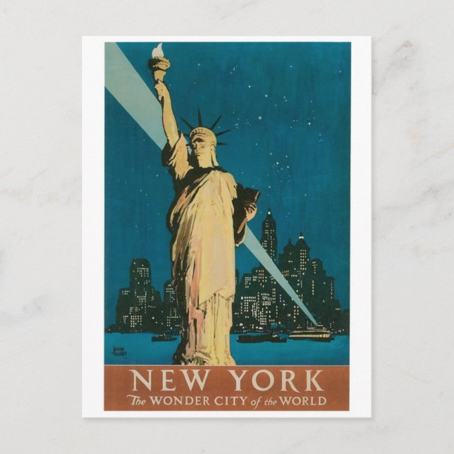 New York: The Wonder City of the World Poster Postcard (Front)