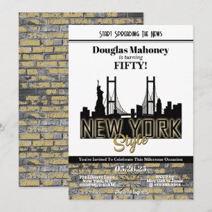 New York Theme Birthday Invitation