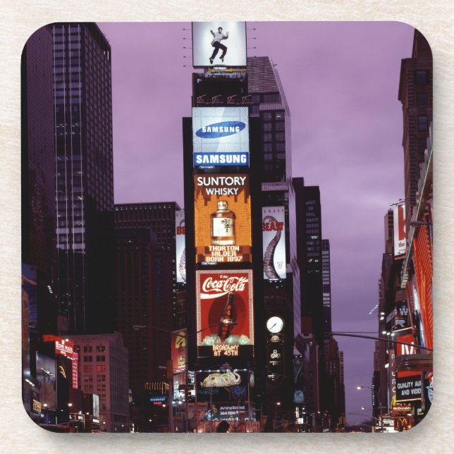 New York Times Square traffic at night Coaster (Front)