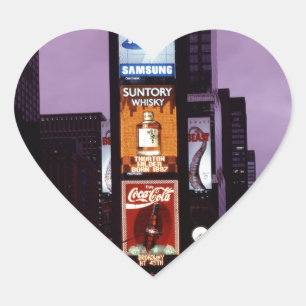 New York Times Square traffic at night Heart Sticker