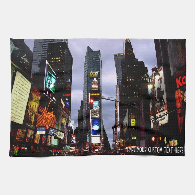 New York Towel Personalised Times Square Tea Towel (Horizontal)