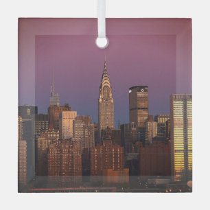 New York Travel Manhattan Empire State Building Glass Tree Decoration