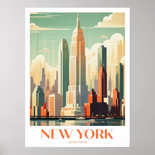 New York Travel Print Wall Art  (Front)