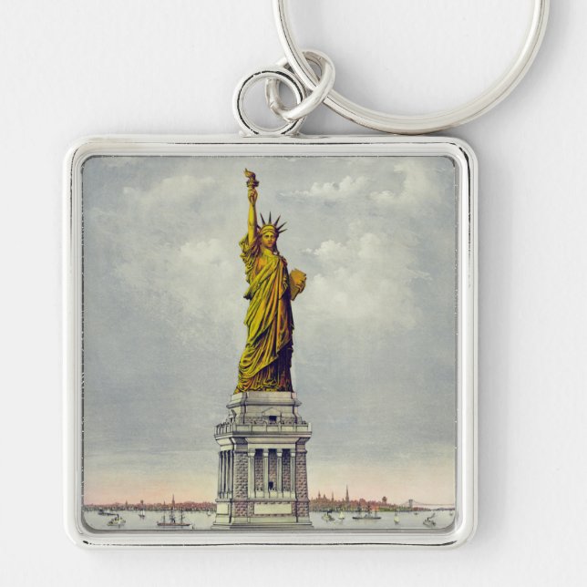 new york travel statue poster liberty art key ring (Front)