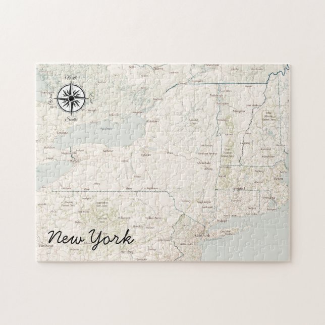 New York Treasure Map Educational Jigsaw Puzzle (Horizontal)