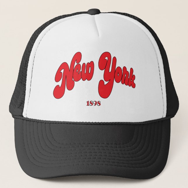 New-York-Typography Black-Grey Trucker Hat (Front)