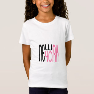 New-York-Typography Black Pink T-Shirt