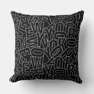 New York Typography throw pillows