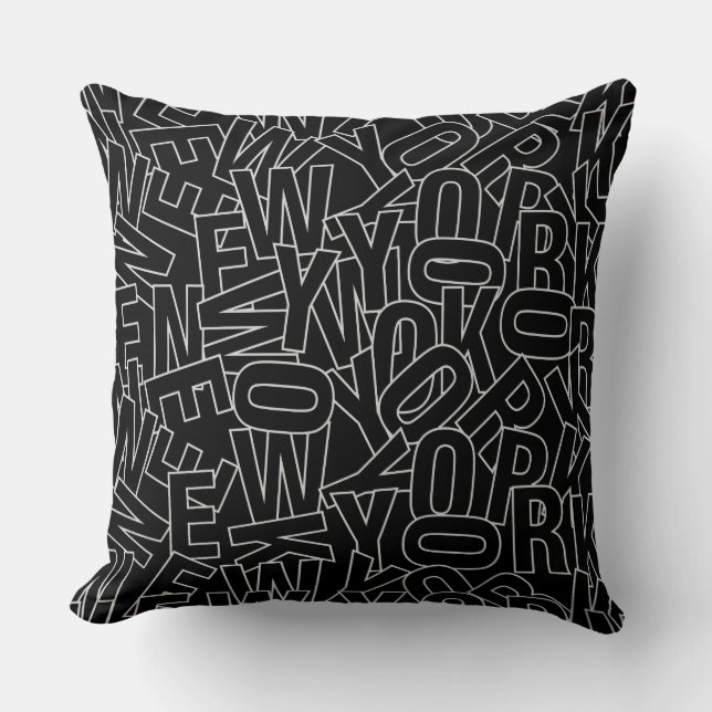New York Typography throw pillows (Front)