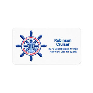 New York, United States, Customisable, Sea Travel Label