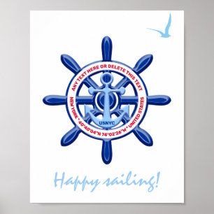 New York, United States, Customisable, Sea Travel Poster