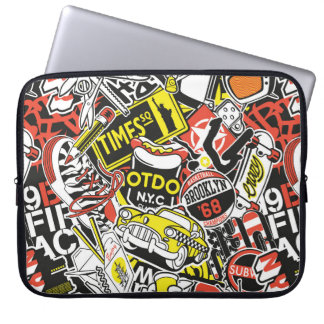 New York urban sticker patchwork abstract vintage  Laptop Sleeve