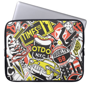 New York urban: sticker patchwork. Laptop Sleeve