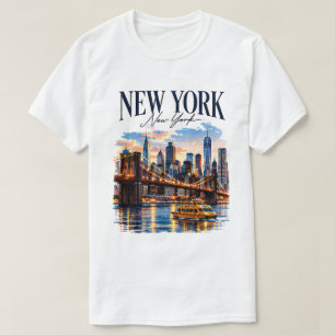 New York Urban Travel Graphic Design T-Shirt
