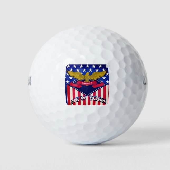New York USA Flag Golf Balls (Front)